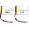 RAEWSTCO 2PCS 3.7V 1600mAh 103048 li-ion Lithium Ion Polymer Battery Replacement per DIY 3.7-5v prodotti della batteria,Luce LED, altoparlante Bluetooth