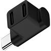 NFHK Adattatore Splitter Dati di Alimentazione USB3.0 Type C Maschio a Doppia Femmina da 10Gbps Angolato Verso l'Alto Compatibile con Steam Deck Laptop