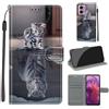 SIENIANLINE Cover per Motorola Moto G24 / E14 custodia portafoglio Tigre | Chiusura magnetica, Scomparti carte, Funzione supporto, Pelle PU flip cover per Moto G04 / G04s