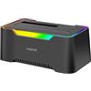 LogiLink Docking Station USB-C (3.2 Gen1) per HDD/SSD SATA da 2.5 e 3.5, con luce RGB, compatibile con Thunderbolt, Windows, Mac OS, Linux