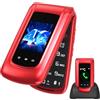 Uleway T380D 4G Telefono Cellulare per Anziani con Tasti Grandi, Flip Telefoni Cellulari Anziani con Doppia SIM, 2.4+1.77 Doppia Display, Volume Alto, Funzione SOS, Chiamata Rapida, Base di Ricarica