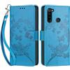 SIENIANLINE Cover per Xiaomi Redmi Note 8T PU Pelle Custodia Flip Farfalla - Blu