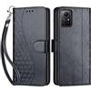 SIENIANLINE Cover per Xiaomi Redmi Note 12s 4G custodia portafoglio Nero | 3 scomparti carte, 1 tasca banconote, Chiusura magnetica, Supporto, Pelle PU flip cover per Redmi Note 12s 4G
