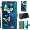 SIENIANLINE Cover per Honor 400 Lite / X70i custodia portafoglio Farfalle verdi | Chiusura magnetica, Scomparti carte, Funzione supporto, Pelle PU flip cover per Honor 400 Lite