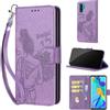 SIENIANLINE Cover per Huawei P30 Pro custodia portafoglio Viola | 3 scomparti carte, 1 tasca banconote, Chiusura magnetica, Supporto, Pelle PU flip cover per Huawei P30 Pro