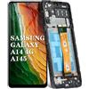 DTD 6.6'' Nero+Telaio Schermo LCD per Samsung Galaxy A14 4G SM-A145P SM-A145R LCD Display Touch Screen Digitizer Schermo Completo LCD Touch Assemblaggio