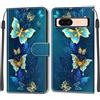 SIENIANLINE Cover per Google Pixel 8A custodia portafoglio Farfalle verdi | Chiusura magnetica, Scomparti carte, Funzione supporto, Pelle PU flip cover per Pixel 8A