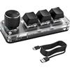 XMSJSIY Mini tastiera meccanica a 3 tasti e 1 pulsante macro programmabile fai-da-te con RGB per forniture multimediali per giochi e ufficio