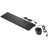 HP Pavilion 400 Combo Tastiera e Mouse Cablati, Connessione tramite cavo USB-A, Qwerty, 12 Tasti Programmabili, Retroilluminazione, Compatibile con Windows 7, 10 e 11, Nero