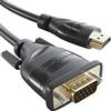 KabelDirekt - Cavo adattatore HDMI-VGA - 1 m (High Speed HDMI/D-Sub 15, cavo monitor per collegare PC, laptop e altri dispositivi a schermi VGA a Full HD/1080p e 60 Hz)