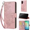 SIENIANLINE Cover per Samsung Galaxy A26 / A18 / A17 custodia portafoglio Oro Rosa | 3 scomparti carte, 1 tasca banconote, Chiusura magnetica, Supporto, Pelle PU flip cover per Samsung A26 / A17 / A18