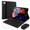 SOPPY Custodia per tastiera con mouse per iPad Air 2025 M3/2024 M2 11, Air 5/4a Gen. 11, iPad Pro 11 4/3/2/1, custodia per tastiera rimovibile, con slot per matita integrato, nero