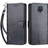SIENIANLINE Cover per Redmi Note 9 Pro Max custodia portafoglio Cubo - Nero | 3 scomparti carte, 1 tasca banconote, Chiusura magnetica, Supporto, Pelle PU flip cover per Redmi Note 9S