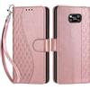 SIENIANLINE Cover per Xiaomi Poco X3 / X3 Pro custodia portafoglio Cubo - Oro Rosa | 3 scomparti carte, 1 tasca banconote, Chiusura magnetica, Supporto, Pelle PU flip cover per Xiaomi Poco X3