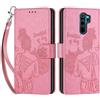 SIENIANLINE Cover per Xiaomi Redmi Note 8 Pro PU Pelle Custodia Flip Rosa