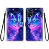 KARTXITAI Cover Compatibile con OPPO A54S PU Pelle TPU Silicone Portafoglio Magnetica con Disegni Motivo Animale Flip Custodia in Libro Slot Schede Custodia-Lupo,Colorato