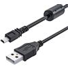 Adhiper UC E6 Cavo di ricambio Coolpix sincronizzazione dati USB UC E16 UC-E17 compatibile con fotocamera digitale Nikon DSLR D750 D5300 D3200 Coolpix L340 L32 A10 P520 S6000 S9200 (1M / Nero)