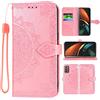 Asuwish Cover per Samsung Galaxy Z Fold 2 5G con Pellicola Vetro Temperato Supporto Regolabile Pelle Portacarte Portafoglio Mandala Custodia per ZFold2 Fold2 Z2 Cellulare Phone Case Oro Rosa