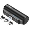 LUCKYDUO Power Bank portatile 5000mAh, mini batteria esterna 3 in 1 Power Bank wireless, ricarica rapida per iPhone/Type-c/Micro USB-A,portatile compatto e piccolo compatibile con iPhone