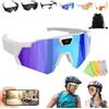 Donubiiu Occhiali da sci con fotocamera, 2026, protezione UV400, registrazione video HD per sport all'aria aperta, piccola action camera, occhiali da sole per ciclismo, per uomini e donne (D, senza