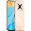 HONLEN Custodia per HONOR Magic4 Lite 5G (6.81 Inches), Cover Morbida in Silicone TPU, Design del Telaio Galvanico - Rosa