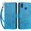 SIENIANLINE Cover per Xiaomi Redmi Note 7 custodia portafoglio Blu | 3 scomparti carte, 1 tasca banconote, Chiusura magnetica, Supporto, Pelle PU flip cover per Redmi Note 7