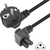 GELRHONR 1.5M Cavo di alimentazione da CEE7 a IEC 320 C5, cavo di alimentazione a trifoglio C5 a 90 gradi, cavo di alimentazione per laptop con spina Topolino (Left Angle C5)