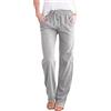 UMIPUBO Pantaloni Donna Estivi Casual Cotone e Lino Lunghi Pantaloni Larghi con Gamba Dritta Elastica con Coulisse Elegante Tinta Unita Pants con Tasche per Ladies (Verde Militare, L)