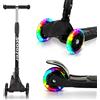 Tubiaz Monopattino per Bambini, scooter con tre ruote illuminate a LED, regolabile in altezza, max 50 kg, da 3-14 anni, Rosa