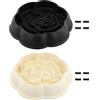 Voxlara 2 Ciotole Anti Ingozzamento per Cani e Gatti, Ciotola per Cani a Lenta Alimentazione, Disegno Floreale, Ciotola Antiscivolo per Cani, Favorisce Una Sana Digestione, 21 cm, Bianco e Nero
