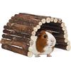Relaxdays 3x Ponte in Legno per Roditori, Tunnel per Animali, Criceti, Flessibile, Schima, HLP 2x29x17cm, naturale