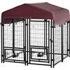 PawHut Recinto per cani esterno con tetto in tessuto Oxford 120x120x138cm