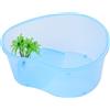 YTtkku Piccola tartaruga contenitore gabbia trasportatori senza copertura isola crogiolata traspirante rettili habitat scatola plastica tartaruga acquario rocce