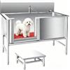 Generic Vasca da Bagno per Cani,Stazione di Lavaggio per Animali Domestici,Professionale per Cani in Acciaio Inossidabile,Vasca per Toelettatura Cani,Stazione Vasca di Doccia per Animali（100 * 60 * 40）