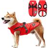YISKY Caldo cappotto invernale per cani, cappotto per cani con pettorina, Cappotto Impermeabile Cane, per ca-ni di media e grande (Rosso)
