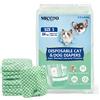 MICOOYO Pannolini usa e getta per gatti e gatti, super assorbenti per gatti di piccola taglia, cani femminili, pannolini usa e getta per gatti femminili in calore (verde, S)