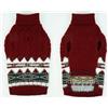 Hjumarayan Fair Isle - Maglione per cani di taglia media con apertura per imbracatura, maglione natalizio elastico, invernale per Beagle, Border Collie, rosso bacche, XL