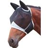 Generic Maschera antimosche professionale per cavallo, naso lungo con orecchie, copertura integrale traspirante, leggera, ad asciugatura rapida, anti-vermi mosche, uso stabile (nero)
