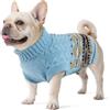 Hjumarayan Fair Isle, Maglione invernale per cani, lavorato a maglia, con foro per imbracatura, elastico, facile da mettere e togliere, per cani di piccola taglia, vestiti caldi con bichon frisé, shih tzu, mini