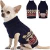 Hjumarayan Fair Isle, Maglione invernale per cani, lavorato a maglia, con foro per imbracatura, elastico, facile da mettere e togliere, per cani di piccola taglia, vestiti caldi per chihuahua, mini Yorkshire
