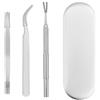 JRSHIRLEYLTD Pinza per zecche, pinza zecche per cani, in acciaio inox professionale, per cane/gatto/persone, gancio per zecche, set premium tra cui 1 pinzetta per rimozione del segno di spunta + 1 forchetta