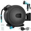 Cecotec Avvolgitubo da 10 m HydroShell 10. Avvolgitore automatico con SlowReturn Technology, portatile ed ergonomico, include ugello semplice e pistola a spruzzo, attacco universale 3in1