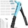 Cecotec Rivettatrice manuale FixerForce, Include 4 Ugelli di Diverse Misure (2,4, 3,2, 4, 4,8 mm) e 4 Frese, 400 Rivetti Inclusi, Chiave di Regolazione Inclusa