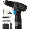 Cecotec Trapano Avvitatore Batterie 16V e 2000mAh PowerForce 1620 Easy Hand. 2 Livelli di Velocità fino a 1500rpm, Coppia di Serraggio di 38Nm Regolabile in 25+1 Livelli, Include Valigetta e Accessori