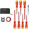 Cecotec Set Cacciaviti Isolati 7 Pezzi HardGyro 11 SafeVolt Magnetic. Isolati VDE fino a 1000V, Certificati VDE GS, Acciaio CR-V, Punte Magnetiche, Include Magnetizzatore, Cercapolo e Nastro Isolante