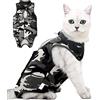 heavenlife Camuffare Recovery Suit, Gatto Tuta da Recupero, Vestito Chirurgico Animale Domestico, Body Gatto Post Operatorio, E-Collar Alternativa per Ferite Addominali o Malattie Pelle (M)