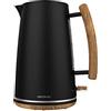 Cecotec Bollitore elettrico 400 Black Woody. 1,7 L, 3000 W, acciaio inossidabile, BPA libero, base di svolta a 360º, filtro antico rimovibile, sistema di sicurezza