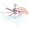 Cecotec Ventilatore da Soffitto con Luce EnergySilence 3600 Vision Nude. 50 W, Diametro 91 x 37 cm, Lampada, 3 Velocità, 6 Lame Reversibili, Funzione Estate/Inverno, Interruttore a Catena, Bianco/Nudo