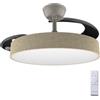 Cecotec Ventilatore da Soffitto con Luce con 3 Pale Retrattili EnergySilence Aero 4222 Invisible Textile. 30 W, Motore DC, Diametro 42", 3 Toni LED, Telecomando, 6 Velocità, Timer, Design In Tessuto