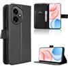 Rojeuinn Cover per Honor 400 custodie,Premium Portafoglio Magnetica Flip Case,Custodia con fibra di carbonio-Nero